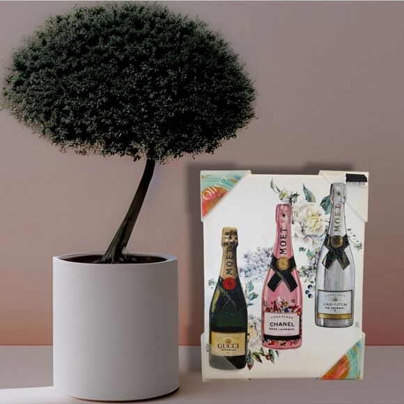 Oliver Gal 14"x11" Champagne Designer Floral Canvas Wall Art Decor NWT - Picture 9 of 15